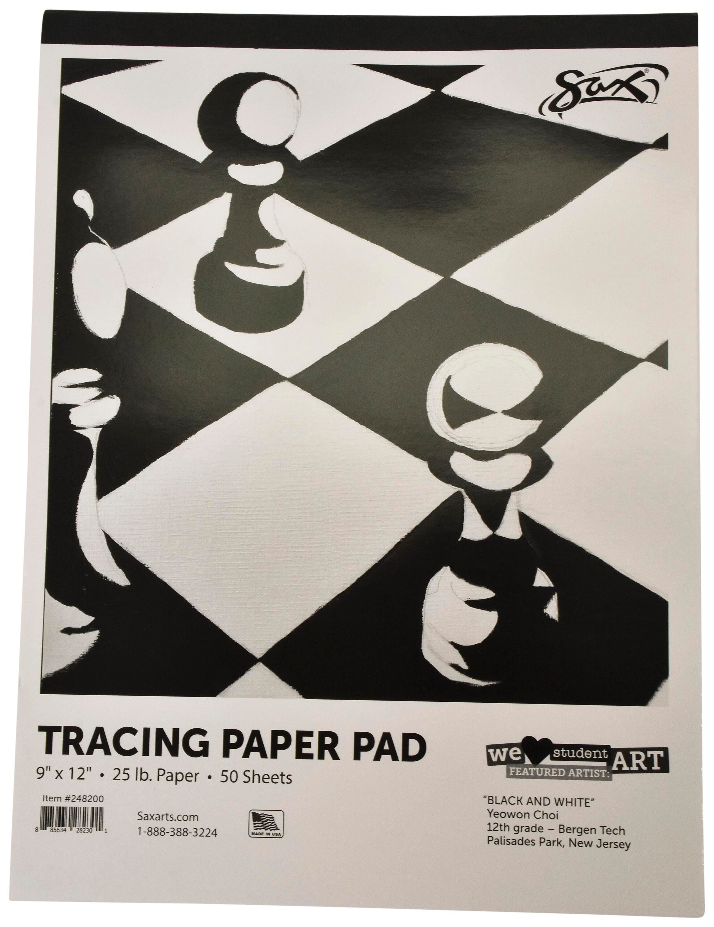 Image for Sax Tracing Paper Pad, 25 lbs, 9 x 12 Inches, White, 50 Sheets from School Specialty